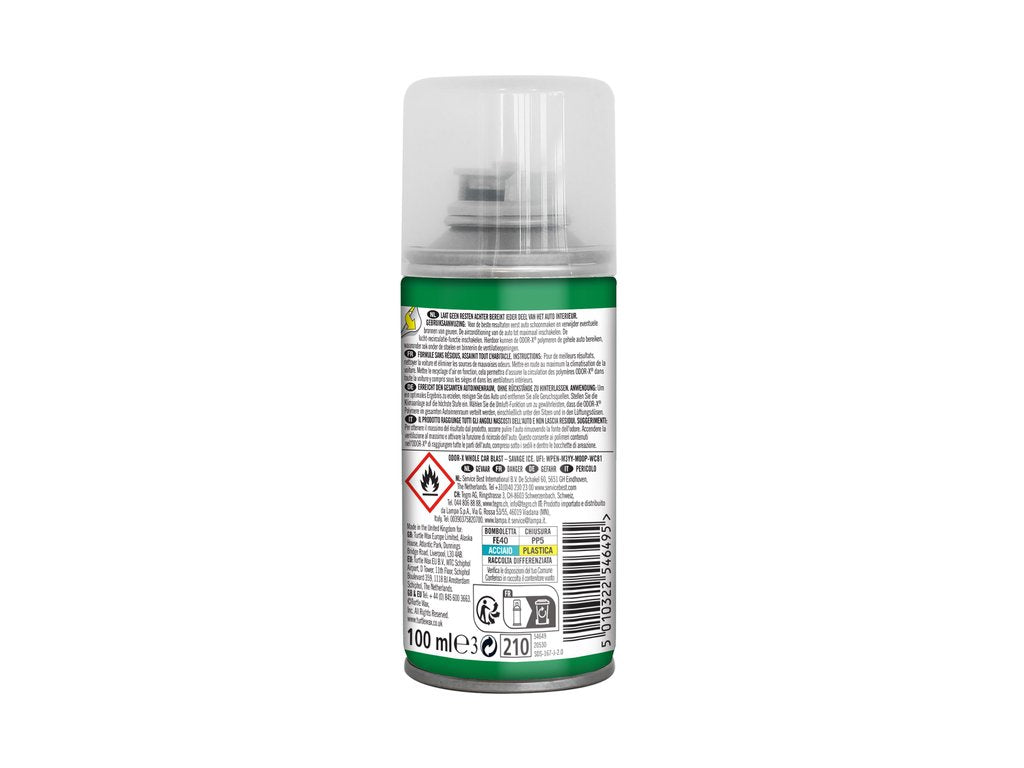 Turtle Wax Odor-X Car Blast Fogger Savage Ice 100ml achterkant