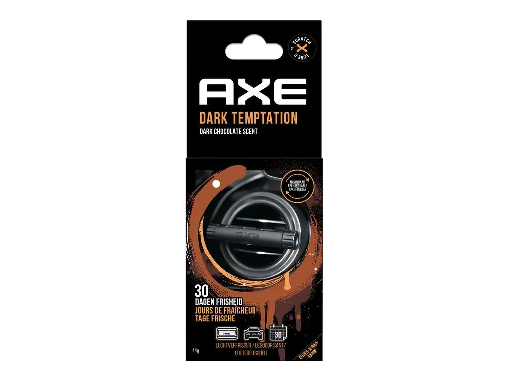 Axe Aluminium houder + 2 Navullingen -  Dark Temptation Axe Car Airfreshner