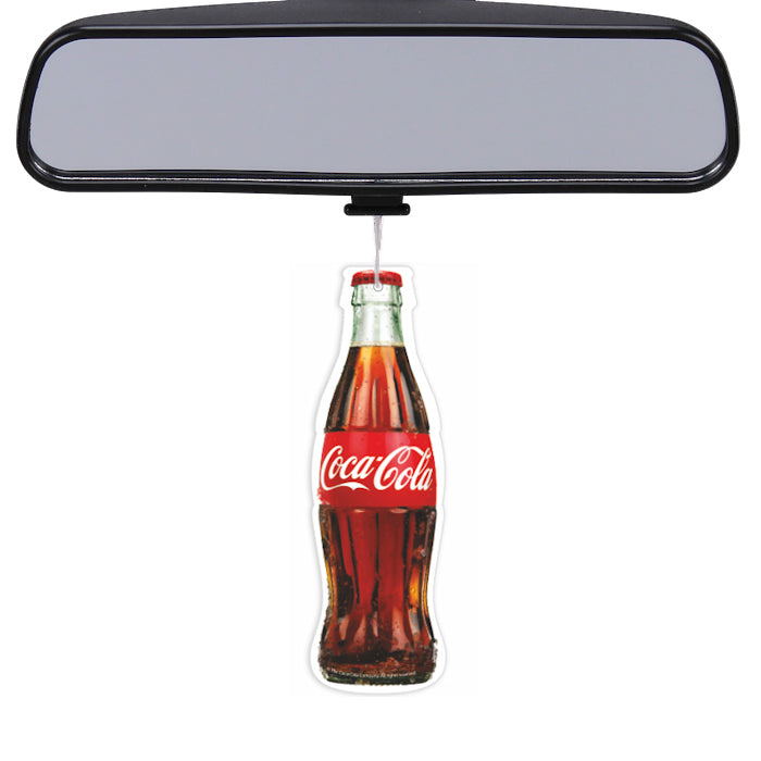 Coca COla geurhanger Bottle aan spiegel
