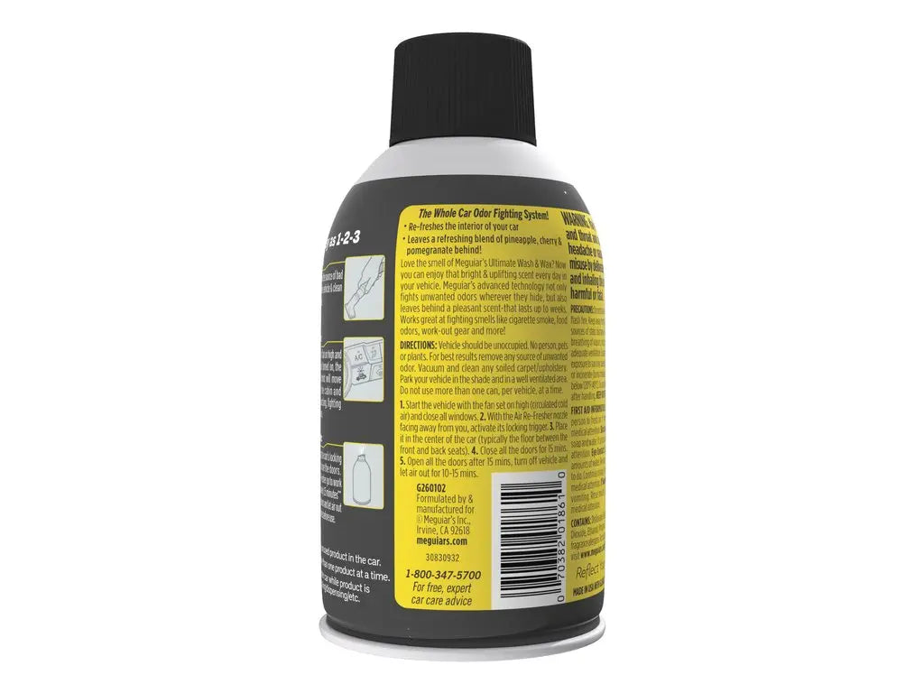 Gebruiksaanwijzing en ingrediënten van de Meguiar's G260102EU Air Re-Fresher