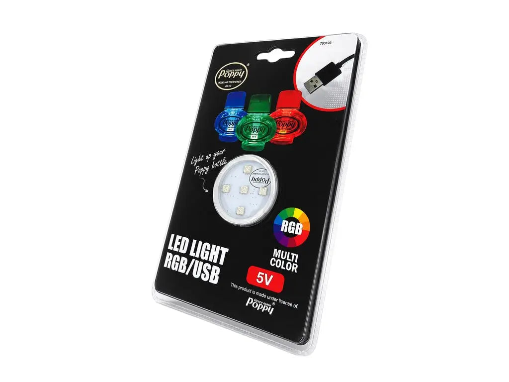 Poppy Grace Mate RGB USB LED Ring met verschillende kleuren en lichteffecten