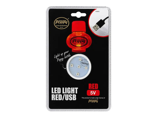 Poppy Grace Mate USB LED Ring rood sfeerverlichting voor 150ml luchtverfrisser