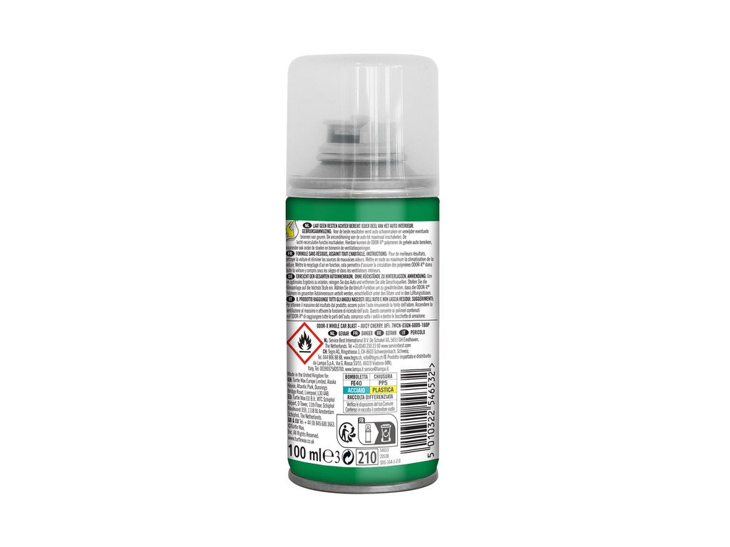 Turtle Wax Odor-X Car Blast Fogger Cherry 100ml achterkant