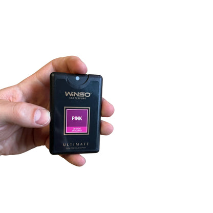 Winso Pink spray in hand