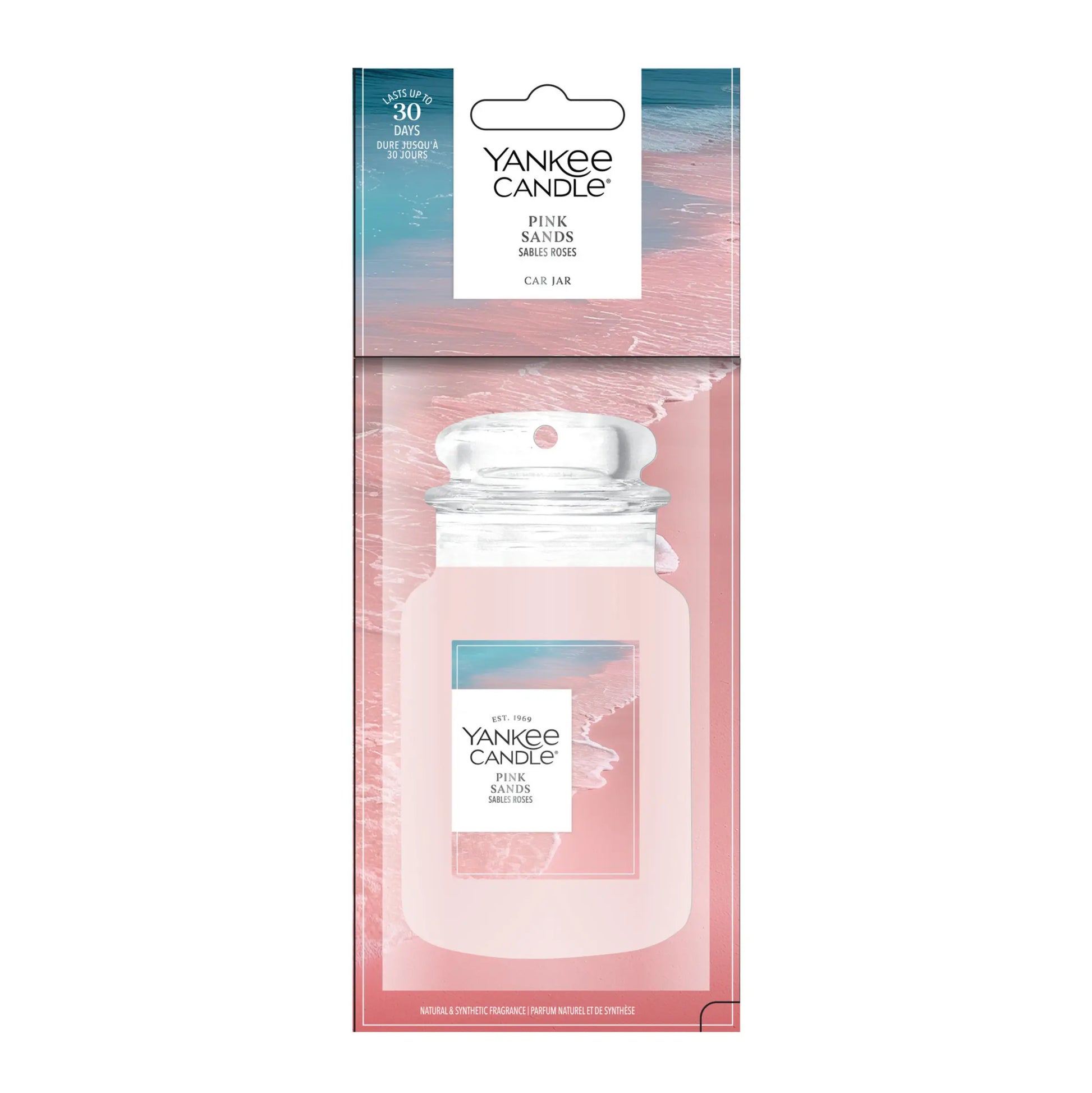 Yankee Candle Car Jar Pink Sands autogeurtje nieuwe verpakking geurhanger spiegel