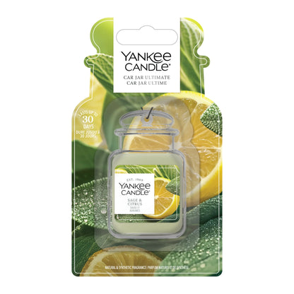 Yankee Candle Car Jar Ultimate Sage Citrus autogeurtje 30 dagen geurhanger spiegel