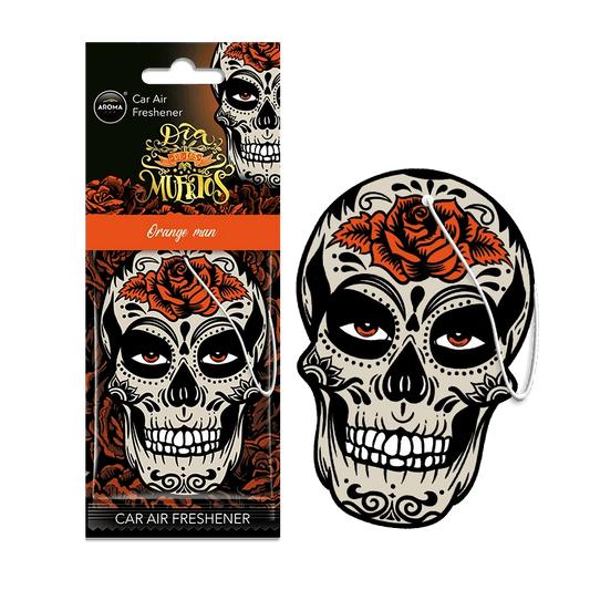 Aroma Car - Dia De Los Muertos - Skull Orange Man